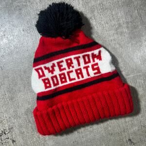 Vintage 90s Overton Bobcats Knit Pom Beanie